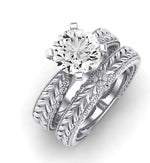 Azalea Diamond Matching Band Only (does Not Include Engagement Ring) For Ring With Round Center whitegold