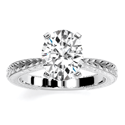 Azalea Oval Moissanite Engagement Ring whitegold