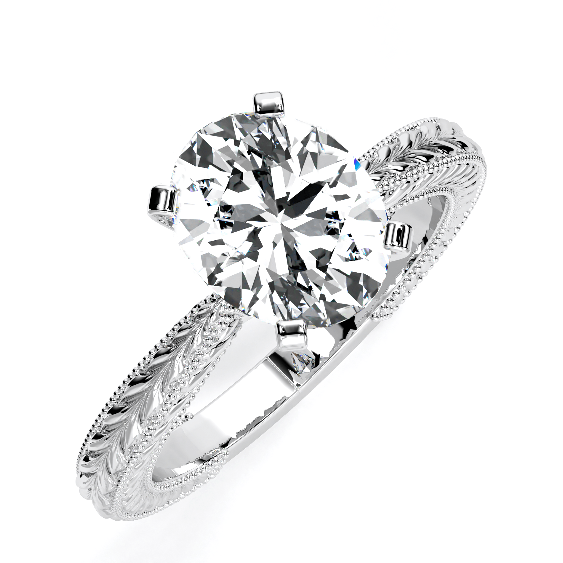 Azalea Oval Moissanite Engagement Ring whitegold