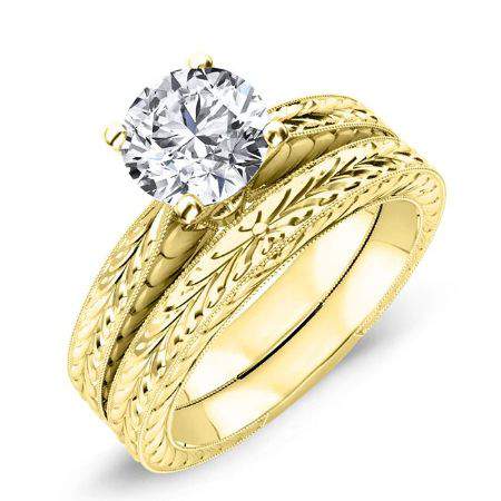 Azalea Round Diamond Bridal Set (Lab Grown Igi Cert) yellowgold