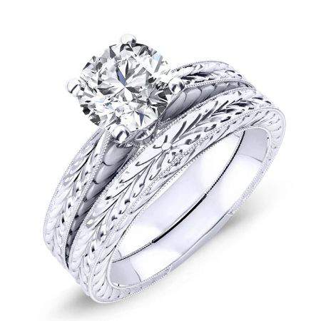 Azalea Round Moissanite Bridal Set whitegold