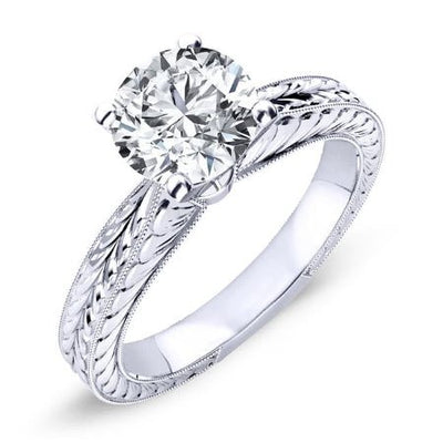 Azalea Round Moissanite Engagement Ring whitegold