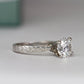 Azalea Round Moissanite Engagement Ring whitegold