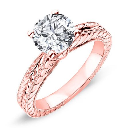 Azalea Round Moissanite Engagement Ring rosegold