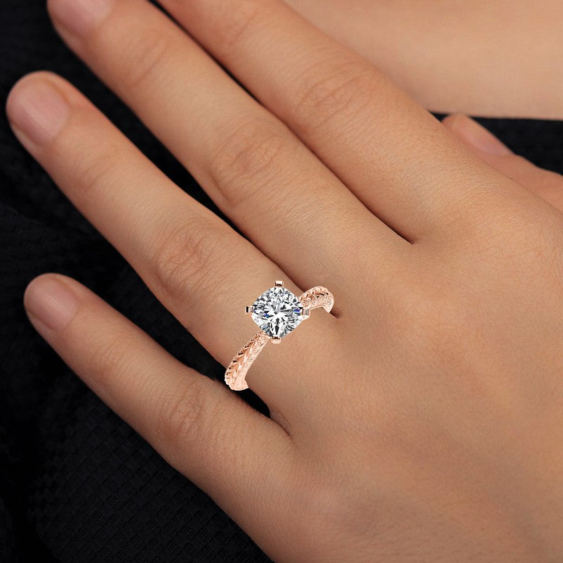 Azalea Cushion Diamond Engagement Ring (Lab Grown Igi Cert) rosegold