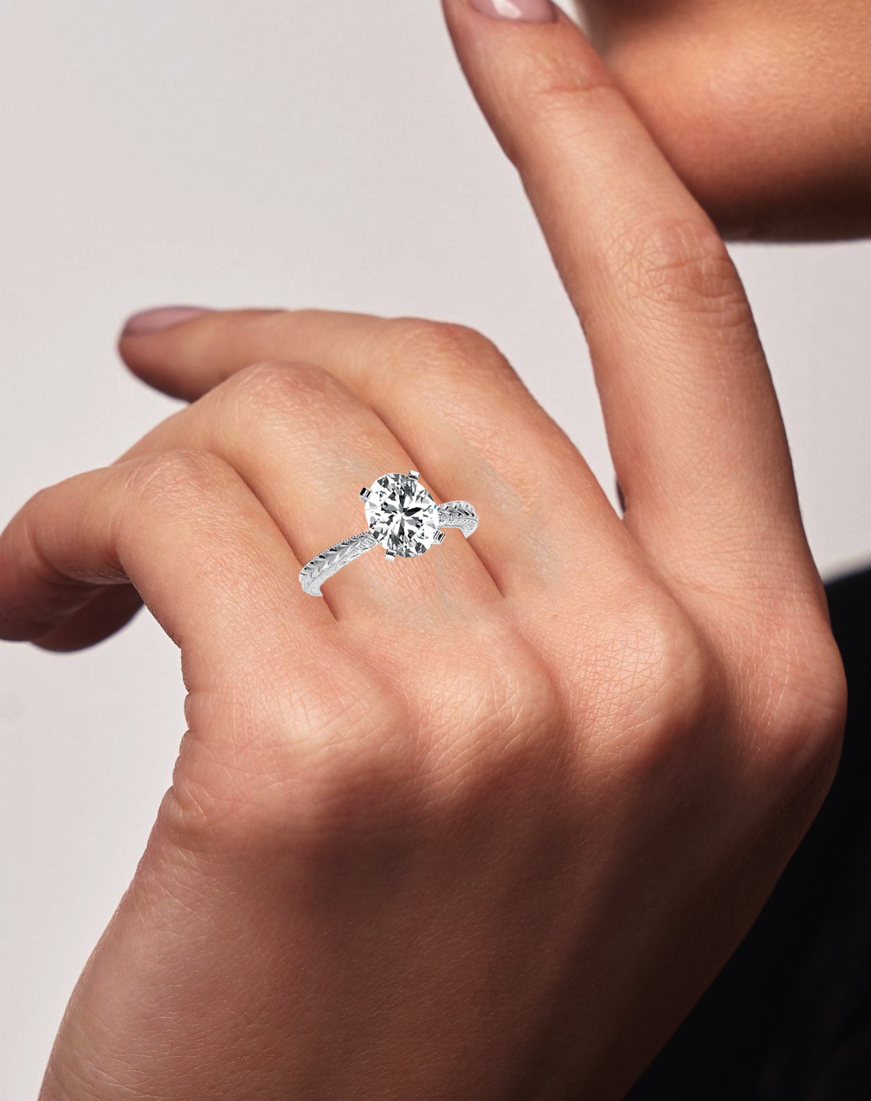 Huge Rock: 2CT Oval Lab Diamond Engagement Ring
