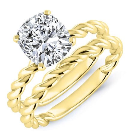 Balsam Cushion Diamond Bridal Set (Lab Grown Igi Cert) yellowgold