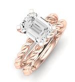 Balsam Diamond Matching Band Only ( Engagement Ring Not Included)   For Ring With Emerald Center rosegold