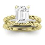 Balsam Diamond Matching Band Only ( Engagement Ring Not Included)   For Ring With Emerald Center yellowgold