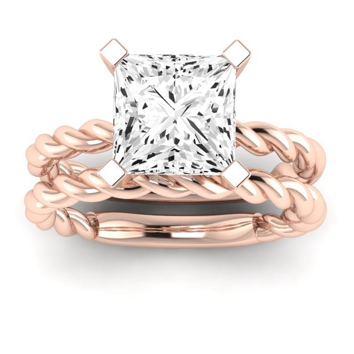 Balsam Diamond Matching Band Only (does Not Include Engagement Ring) For Ring With Princess Center rosegold
