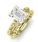 Balsam Emerald Moissanite Bridal Set yellowgold