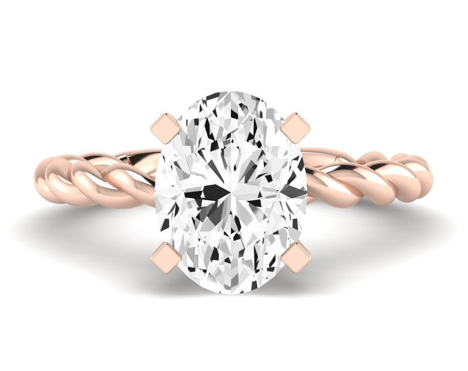 Balsam Oval Diamond Engagement Ring (Lab Grown Igi Cert) rosegold