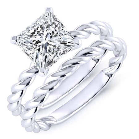 1.00 ct - Balsam - GIA Natural Princess Diamond Bridal Set