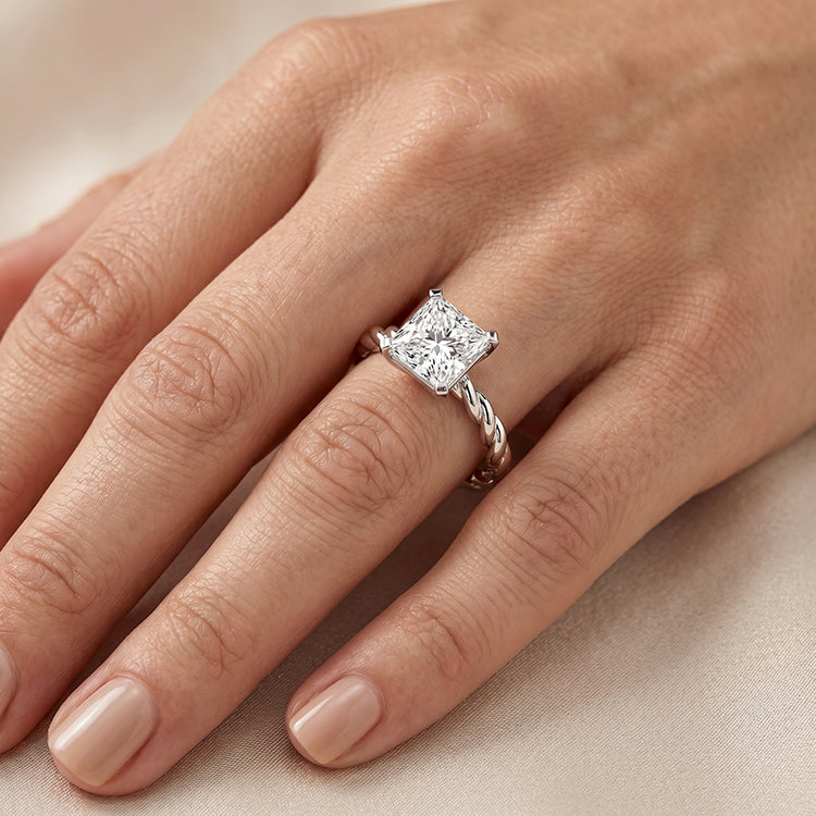 Balsam - GIA Natural Princess Diamond Engagement Ring