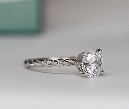 Balsam Round Diamond Engagement Ring (Lab Grown Igi Cert) whitegold