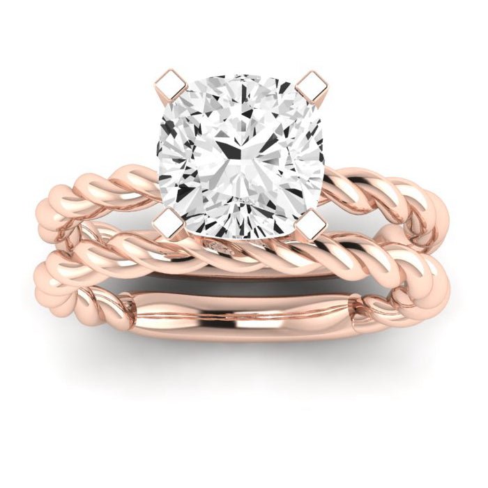 Balsam Diamond Matching Band Only (does Not Include Engagement Ring) For Ring With Cushion Center rosegold