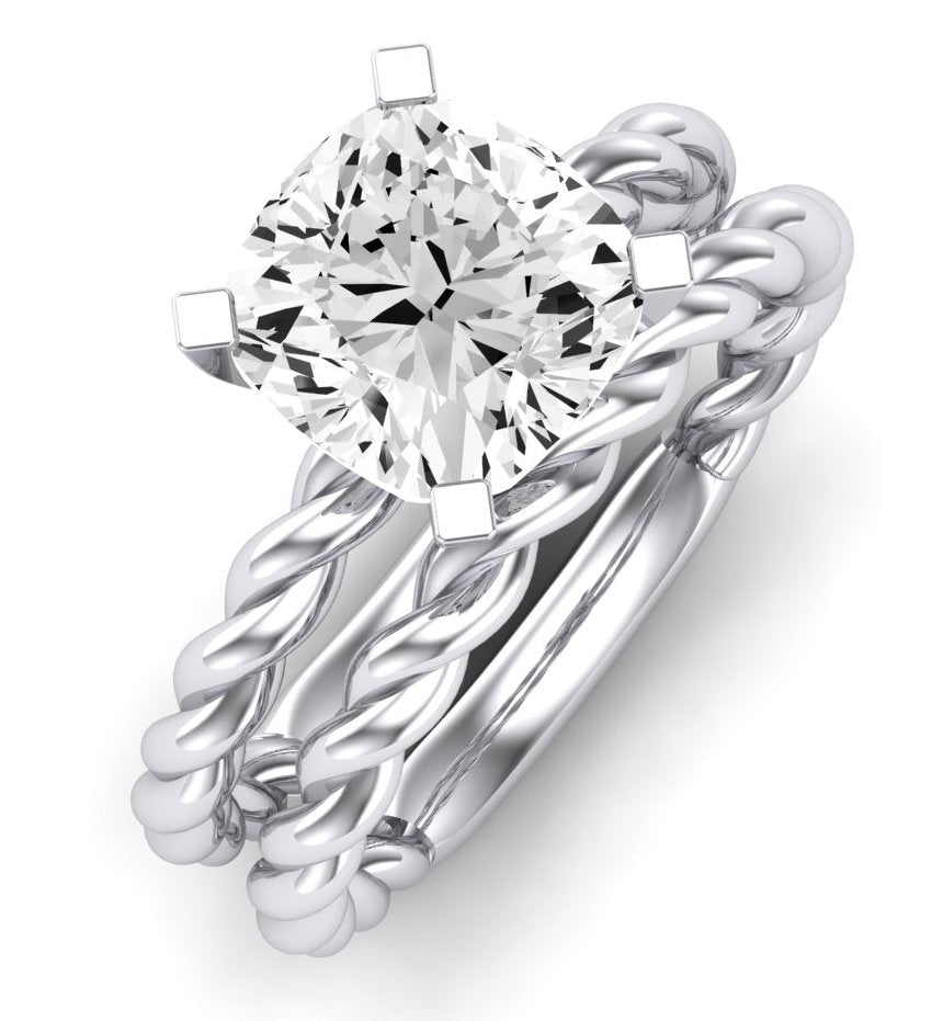 Balsam Diamond Matching Band Only (does Not Include Engagement Ring) For Ring With Cushion Center whitegold