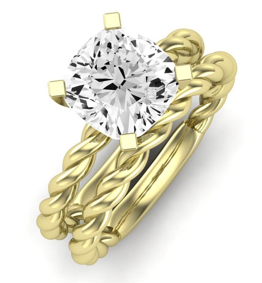 Balsam Diamond Matching Band Only (does Not Include Engagement Ring) For Ring With Cushion Center yellowgold