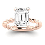 Balsam Diamond Matching Band Only ( Engagement Ring Not Included)   For Ring With Emerald Center rosegold