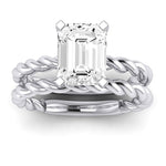 Balsam Diamond Matching Band Only ( Engagement Ring Not Included)   For Ring With Emerald Center whitegold