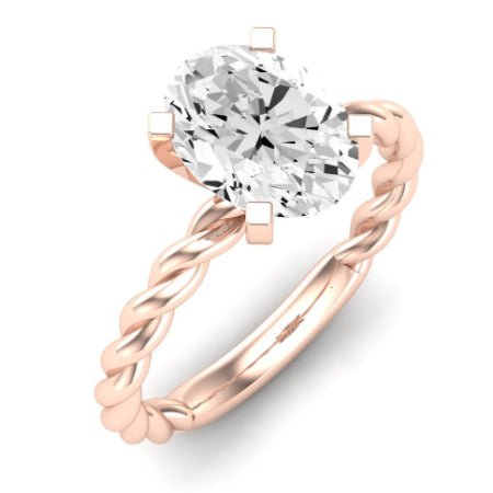 Balsam Diamond Matching Band Only ( Engagement Ring Not Included)  For Ring With Oval Center rosegold