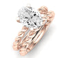 Balsam Diamond Matching Band Only ( Engagement Ring Not Included)  For Ring With Oval Center rosegold