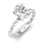 Balsam Diamond Matching Band Only ( Engagement Ring Not Included)  For Ring With Oval Center whitegold