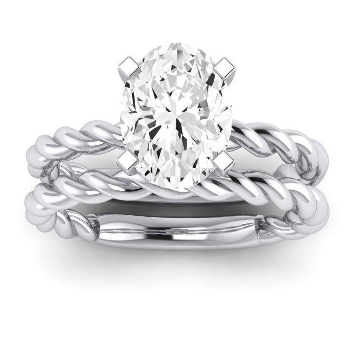 Balsam Diamond Matching Band Only ( Engagement Ring Not Included)  For Ring With Oval Center whitegold