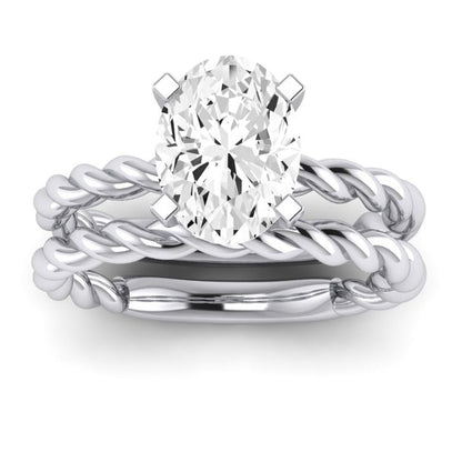 Balsam Diamond Matching Band Only ( Engagement Ring Not Included)  For Ring With Oval Center whitegold