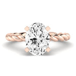 Balsam Diamond Matching Band Only ( Engagement Ring Not Included)  For Ring With Oval Center rosegold