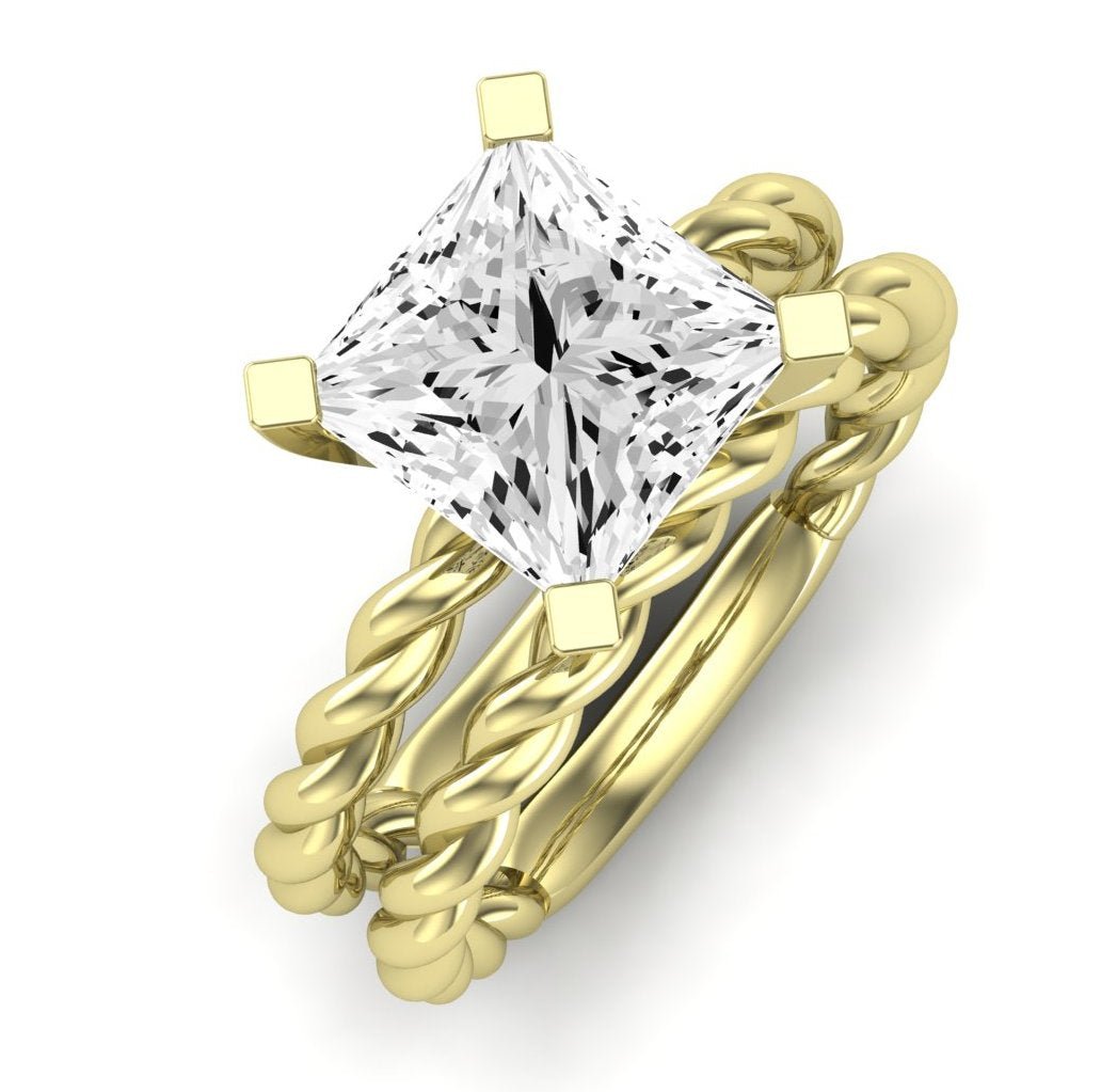Balsam Diamond Matching Band Only (does Not Include Engagement Ring) For Ring With Princess Center yellowgold