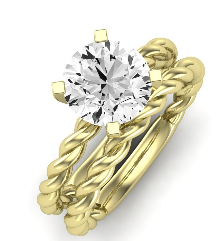Balsam Diamond Matching Band Only (does Not Include Engagement Ring) For Ring With Round Center yellowgold