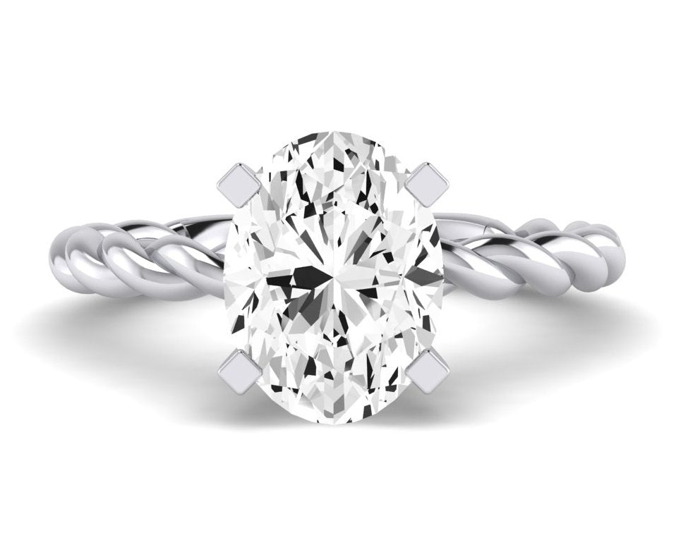 Balsam Oval Moissanite Engagement Ring whitegold