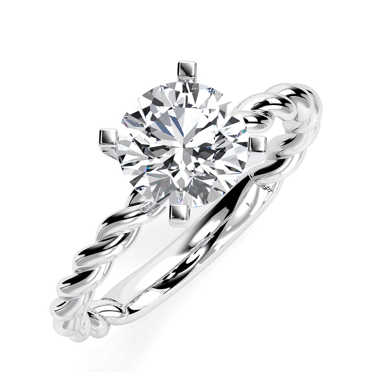 Balsam Round Diamond Engagement Ring (Lab Grown Igi Cert) whitegold