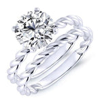 Balsam Round Moissanite Bridal Set whitegold