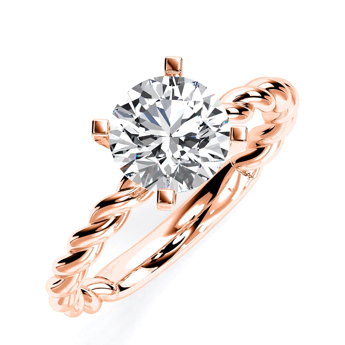 Balsam Round Moissanite Engagement Ring rosegold