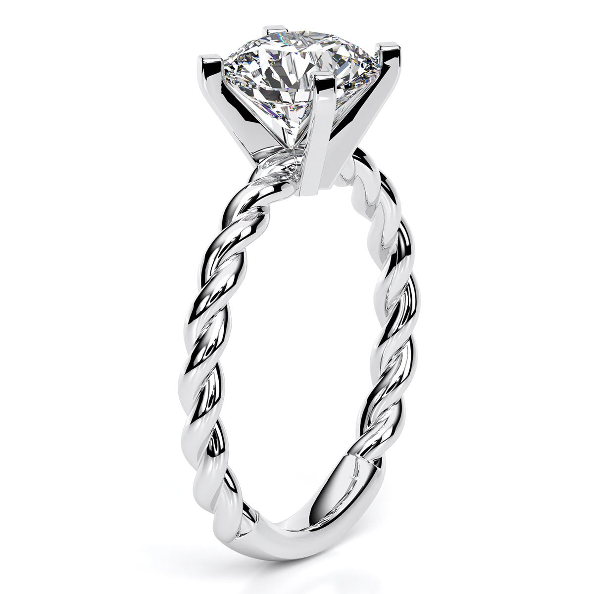 Balsam Round Moissanite Engagement Ring whitegold