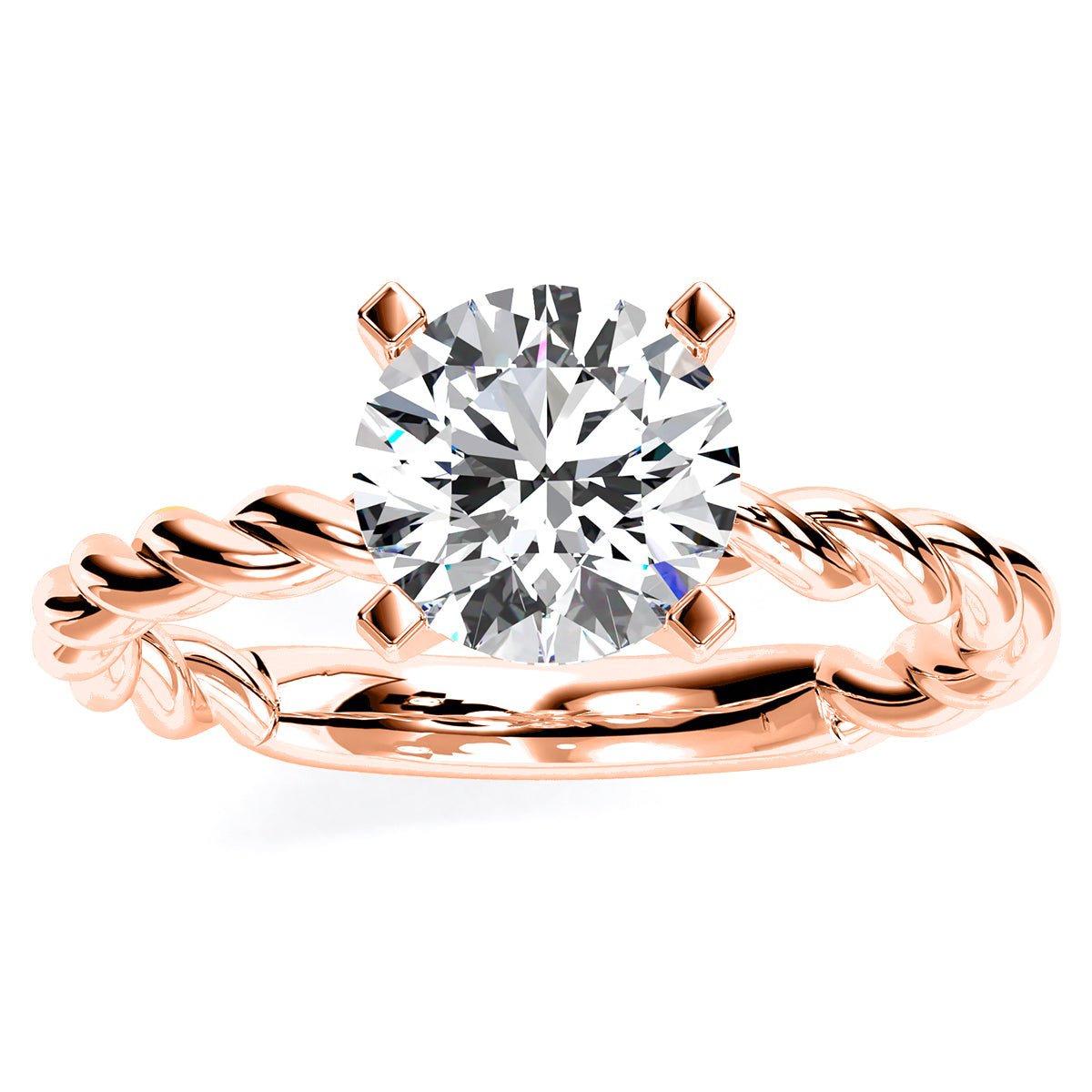 Balsam Round Moissanite Engagement Ring rosegold