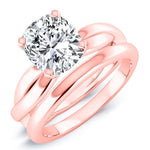 Baneberry Cushion Moissanite Bridal Set rosegold