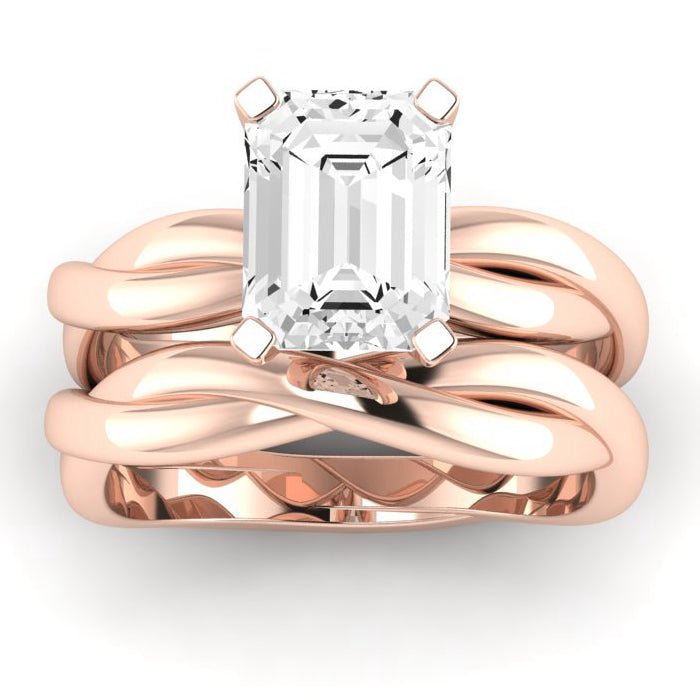 Baneberry Diamond Matching Band Only (does Not Include Engagement Ring)  For Ring With Emerald Center rosegold