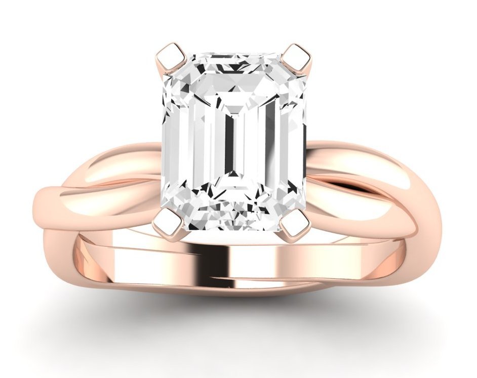 Baneberry Emerald Diamond Engagement Ring (Lab Grown Igi Cert) rosegold