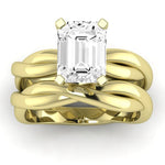 Baneberry Emerald Moissanite Bridal Set yellowgold