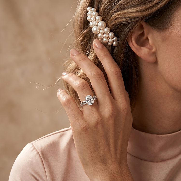 Baneberry - GIA Natural Oval Diamond Engagement Ring