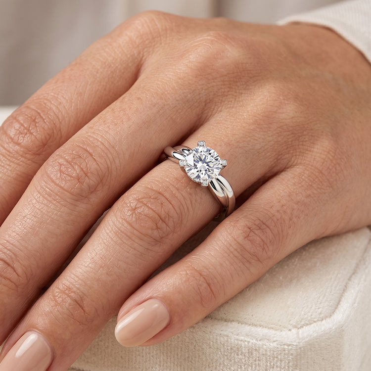 Baneberry - GIA Natural Round Diamond Engagement Ring