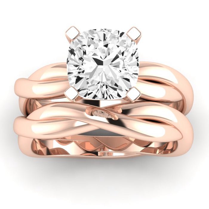 Baneberry Diamond Matching Band Only (does Not Include Engagement Ring)  For Ring With Cushion Center rosegold