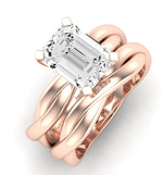 Baneberry Diamond Matching Band Only (does Not Include Engagement Ring)  For Ring With Emerald Center rosegold