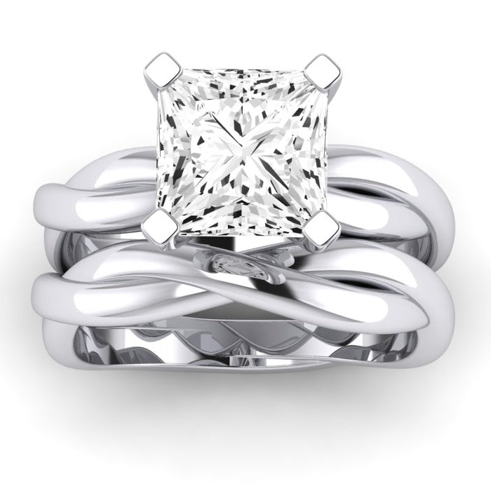 Baneberry Diamond Matching Band Only (does Not Include Engagement Ring)  For Ring With Princess Center whitegold