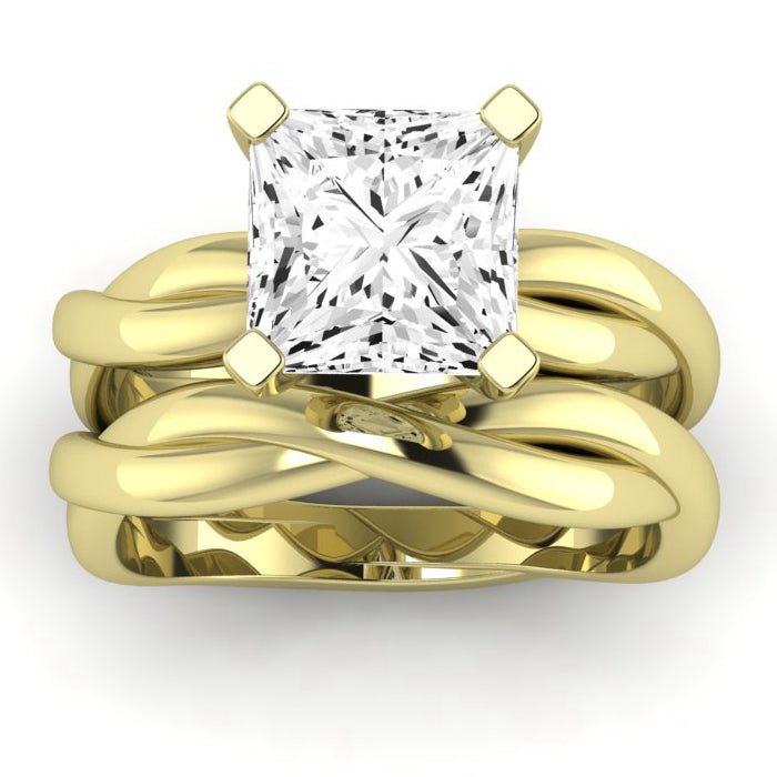 Baneberry Diamond Matching Band Only (does Not Include Engagement Ring)  For Ring With Princess Center yellowgold