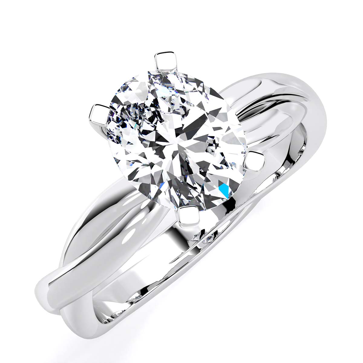 Baneberry Oval Diamond Engagement Ring (Lab Grown Igi Cert) whitegold