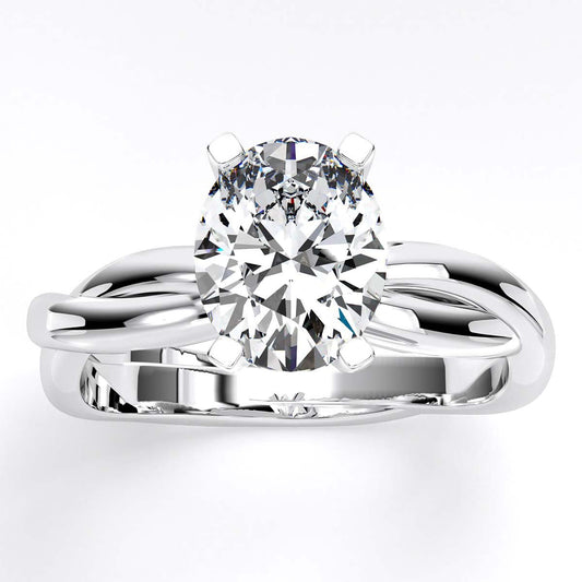 Baneberry Oval Moissanite Engagement Ring whitegold